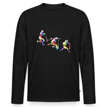 Scooter Stunt - Männer Premium Bio Langarmshirt - Schwarz - Vorne - Nico (187cm)