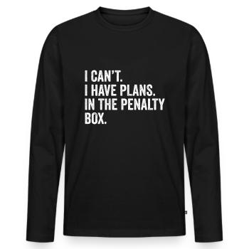 Pläne für Eishockeyspieler auf der Eisbahn Eishock - Männer Premium Bio Langarmshirt - Schwarz - Vorne - Nico (187cm)