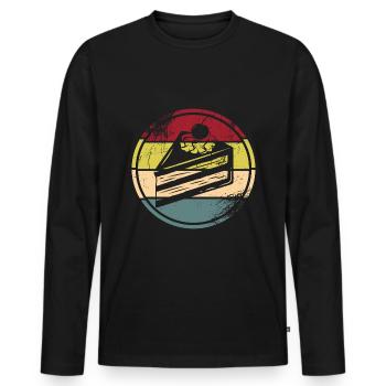 Boulanger Confiseur - T-shirt manches longues Premium bio Homme - noir - Devant - Nico (187cm)