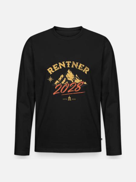 Rentner 2028 - Männer Premium Bio Langarmshirt - Schwarz