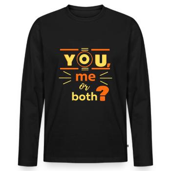 Vous, moi ou les deux? - T-shirt manches longues Premium bio Homme - noir - Devant - Nico (187cm)