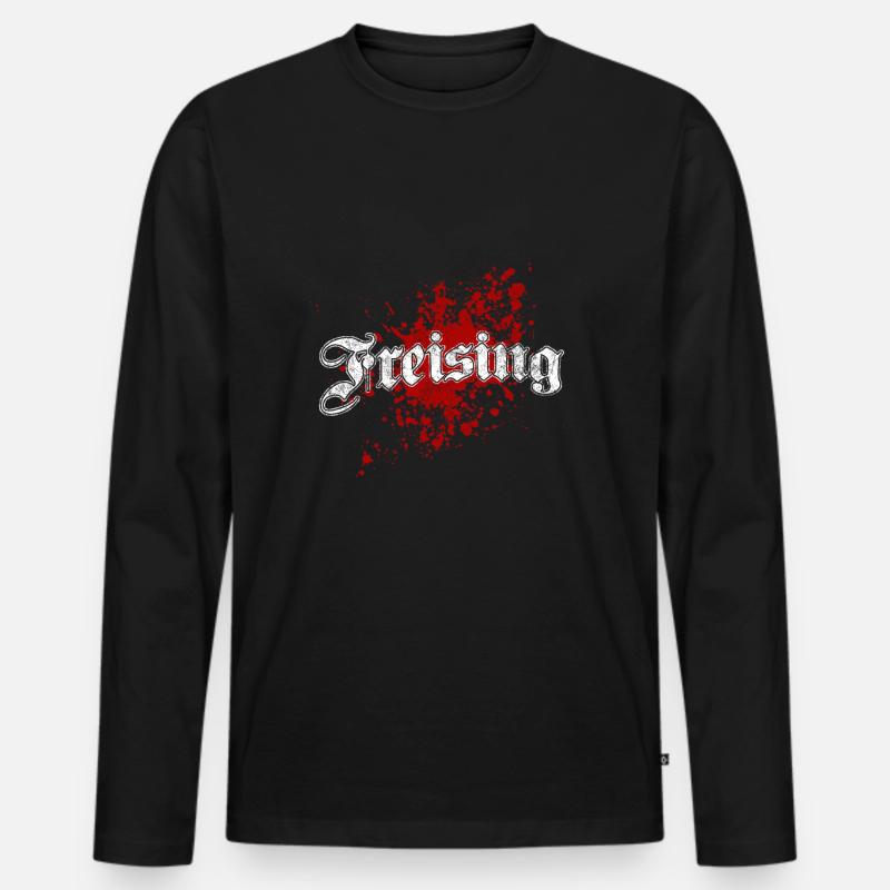 Freising - Männer Premium Bio Langarmshirt - Schwarz