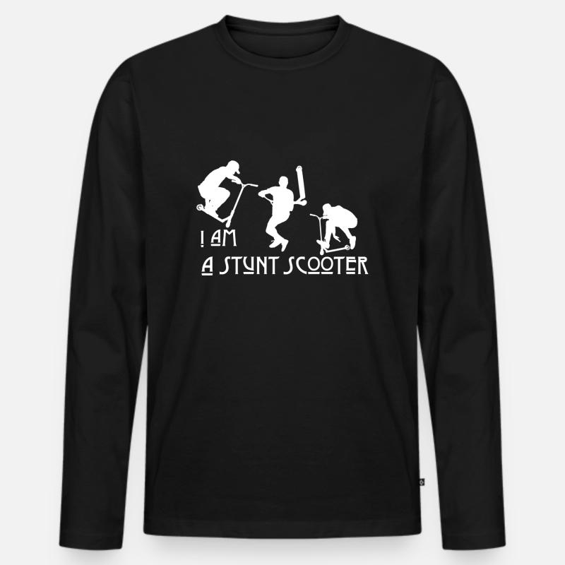 Scooter Tretroller Geschenk - Männer Premium Bio Langarmshirt - Schwarz