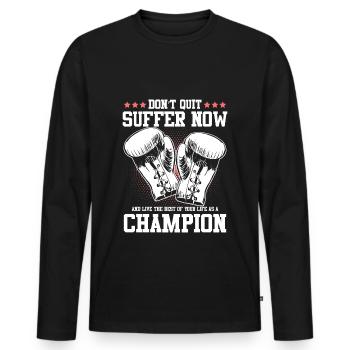 Boxing boxing gloves - Men's Premium Organic Long Sleeve Shirt - black - Front - Nico (187cm)