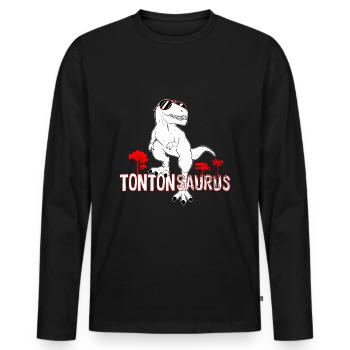 Tontonsaurus - Men's Premium Organic Long Sleeve Shirt - black - Front - Nico (187cm)