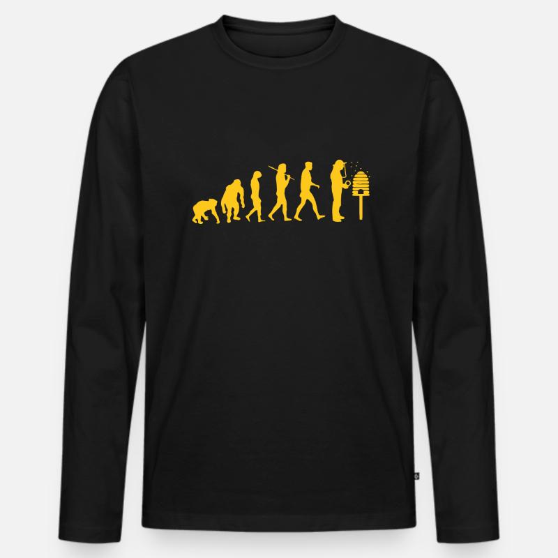 IMKER - Die Evolution - Imker Geschenk - Männer Premium Bio Langarmshirt - Schwarz