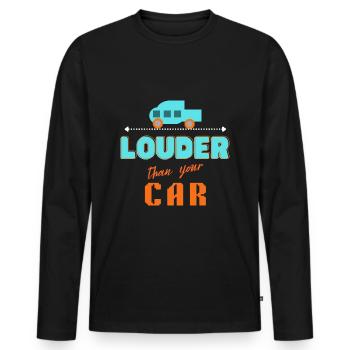 lauter als Ihr Auto - Männer Premium Bio Langarmshirt - Schwarz - Vorne - Nico (187cm)