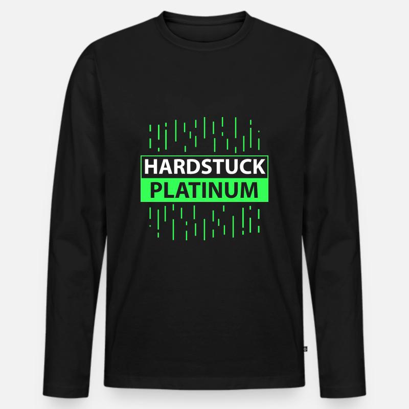 Hardstuck Platinum - Männer Premium Bio Langarmshirt - Schwarz