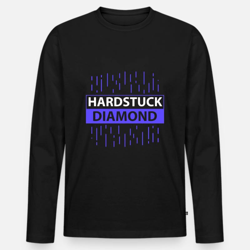 Hardstuck Diamond - Männer Premium Bio Langarmshirt - Schwarz