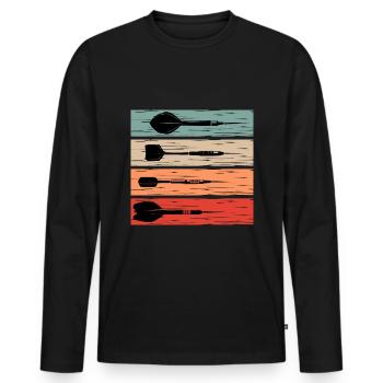 Darts darts retro darts player gift idea - Men's Premium Organic Long Sleeve Shirt - black - Front - Nico (187cm)