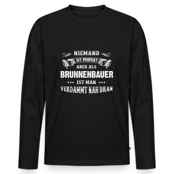 Männer-T-Shirt Beruf Brunnenbauer - Männer Premium Bio Langarmshirt - Schwarz - Vorne - Nico (187cm)