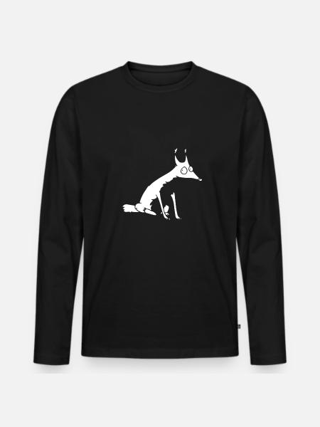 White Fox no 1 - Men's Premium Organic Long Sleeve Shirt - black