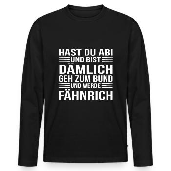 Abitur - Männer Premium Bio Langarmshirt - Schwarz - Vorne - Nico (187cm)