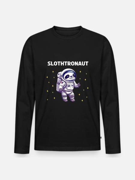 Slothtronaut - Conception d’astronaute - T-shirt manches longues Premium bio Homme - noir