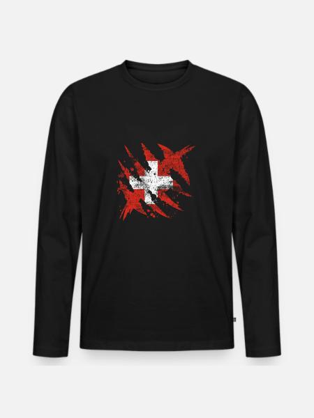Gift Switzerland flag swiss flag - Men's Premium Organic Long Sleeve Shirt - black