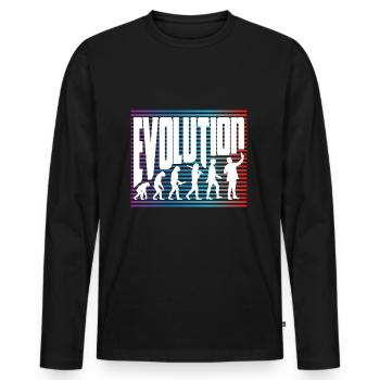 evolution - Men's Premium Organic Long Sleeve Shirt - black - Front - Nico (187cm)
