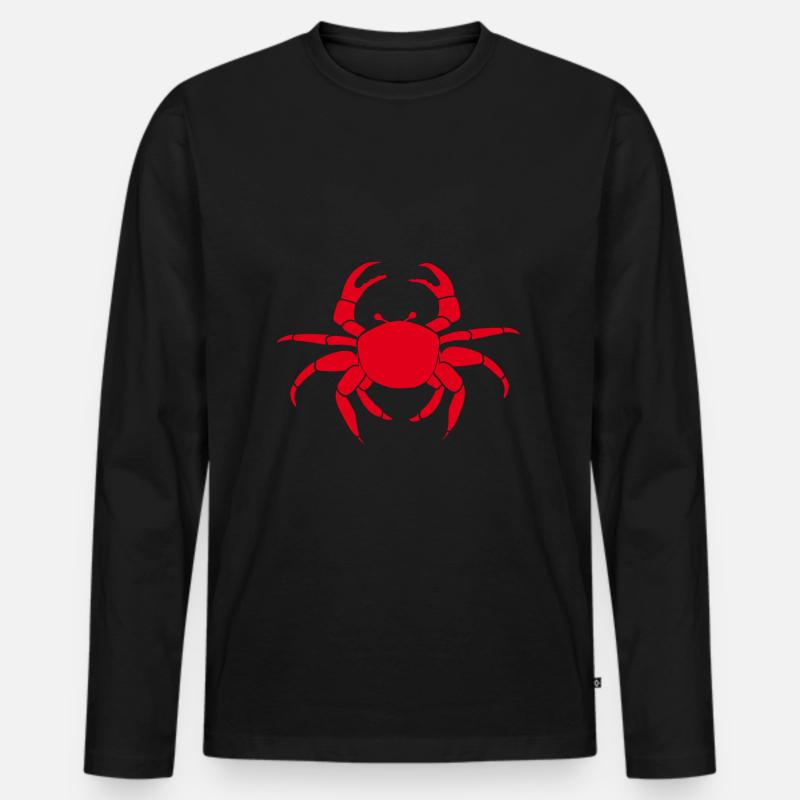 Krebs - Männer Premium Bio Langarmshirt - Schwarz