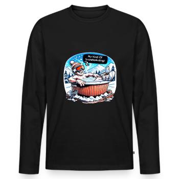lustiger Snowboarder Meme für Ski Urlaub Apres Ski - Männer Premium Bio Langarmshirt - Schwarz - Vorne - Nico (187cm)