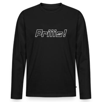 Pris priis priiis schnupfer schnupfspruch geschenk - Männer Premium Bio Langarmshirt - Schwarz - Vorne - Nico (187cm)