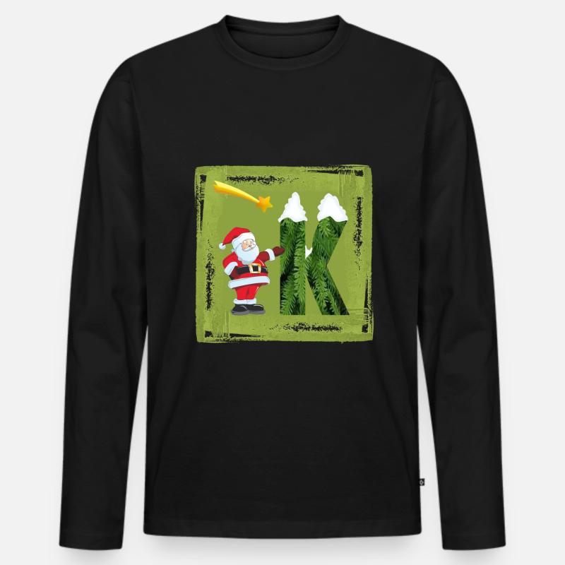 weihnachtsmann k - Männer Premium Bio Langarmshirt - Schwarz