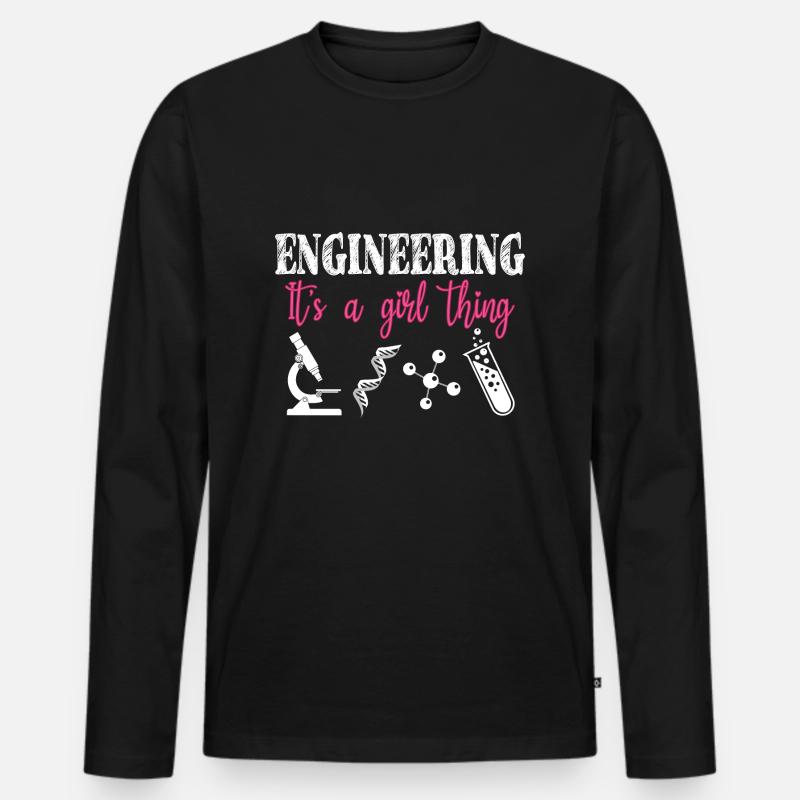 Engineering ist ein Mädchen-Ding - Männer Premium Bio Langarmshirt - Schwarz