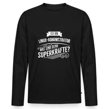 Linux Administrator - Männer Premium Bio Langarmshirt - Schwarz - Vorne - Nico (187cm)