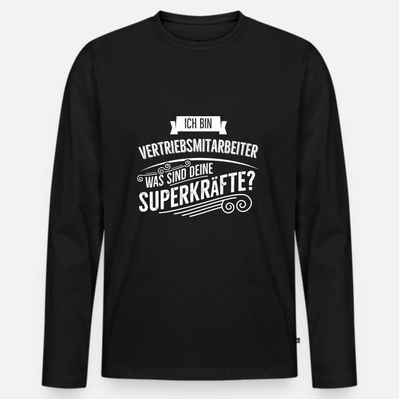 Vertriebsmitarbeiter - Männer Premium Bio Langarmshirt - Schwarz