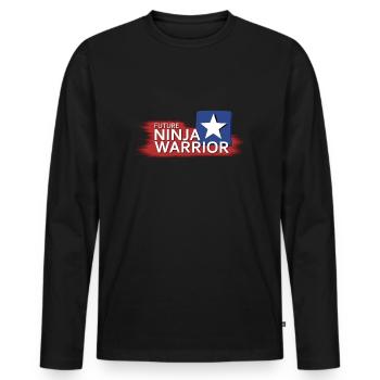Future Ninja Warrior - Männer Premium Bio Langarmshirt - Schwarz - Vorne - Nico (187cm)