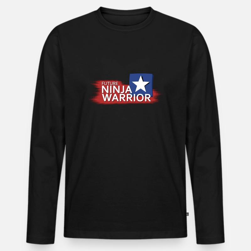 Future Ninja Warrior - Männer Premium Bio Langarmshirt - Schwarz
