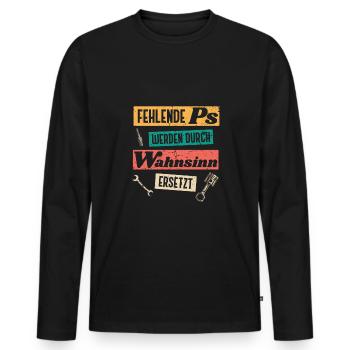 Mofa Moped 2 Takt Sprüche - Männer Premium Bio Langarmshirt - Schwarz - Vorne - Nico (187cm)