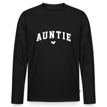 Tante Tante Tante Grand-tante Mamie - T-shirt manches longues Premium bio Homme - noir - Devant - Nico (187cm)