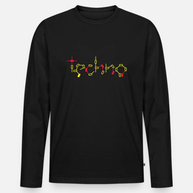 techno discjocky maximal electro hard beats bpm - Männer Premium Bio Langarmshirt - Schwarz