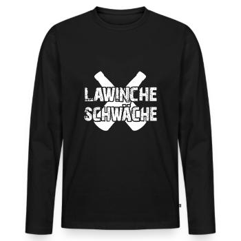 Lawinche schwäche - Männer Premium Bio Langarmshirt - Schwarz - Vorne - Nico (187cm)
