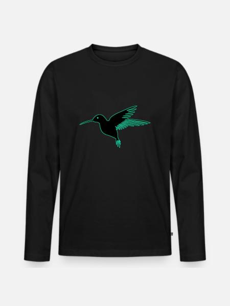 Hummingbird Bird Tropical Summer - Men's Premium Organic Long Sleeve Shirt - black