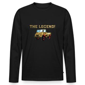 Die Legende - The Legend / Unimog - Männer Premium Bio Langarmshirt - Schwarz - Vorne - Nico (187cm)