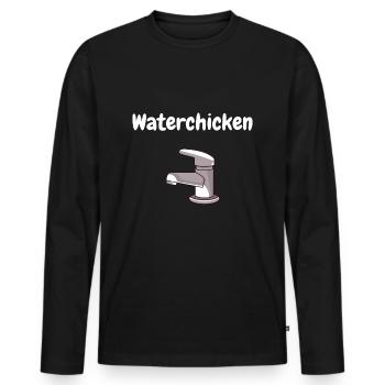 Wasserhahn - Waterchicken - Männer Premium Bio Langarmshirt - Schwarz - Vorne - Nico (187cm)