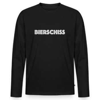 Bierschiss | Bier, Party, grillen, Sonne, Sommer - Männer Premium Bio Langarmshirt - Schwarz - Vorne - Nico (187cm)