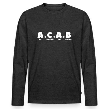 nerd coder iq server download data - Men's Premium Organic Long Sleeve Shirt - heather anthracite - Front - Nico (187cm)