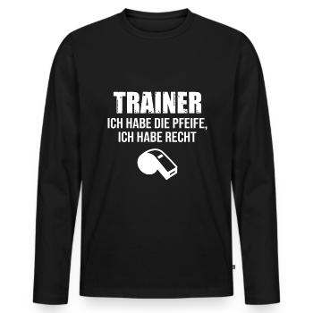 Fußballtrainer Spruch Bester Trainer Fußballcoach - Männer Premium Bio Langarmshirt - Schwarz - Vorne - Nico (187cm)
