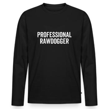 Rawdogger professionnel - T-shirt manches longues Premium bio Homme - noir - Devant - Nico (187cm)