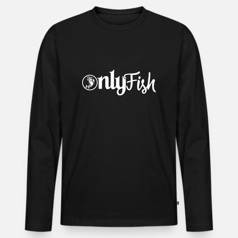 Only Fish - Männer Premium Bio Langarmshirt - Schwarz