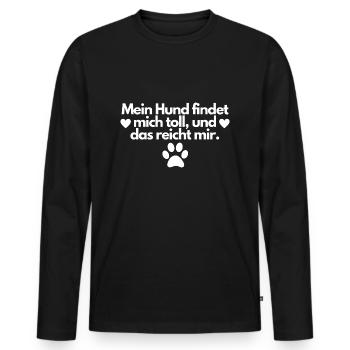 Beautiful dog saying dog love dog person - Men's Premium Organic Long Sleeve Shirt - black - Front - Nico (187cm)