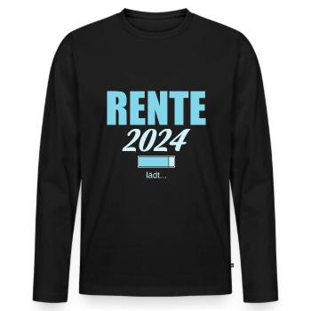 Rentner 2024 Ruhestand 2024 Der Countdown läuft - Männer Premium Bio Langarmshirt - Schwarz - Vorne - Nico (187cm)