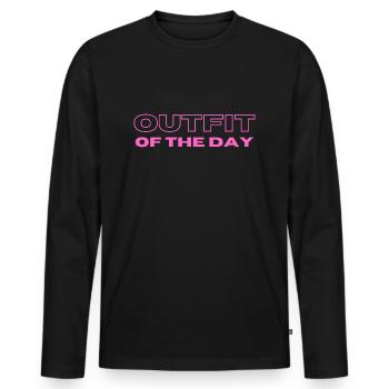 Outfit of the day pink - Men's Premium Organic Long Sleeve Shirt - black - Front - Nico (187cm)