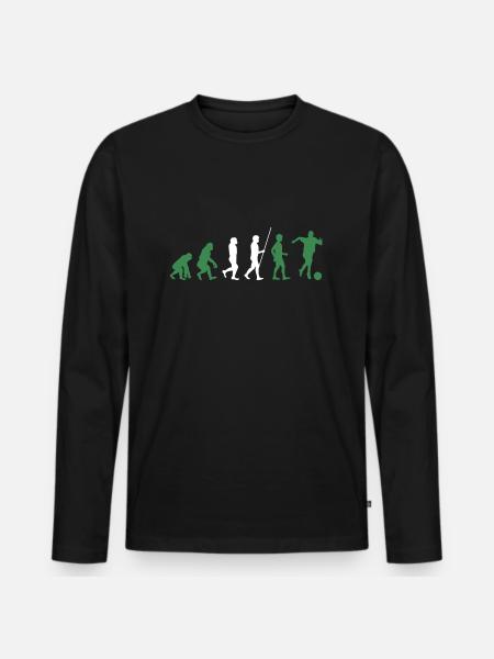 Fussball Nigeria Evolution Fußballmannschaft - Männer Premium Bio Langarmshirt - Schwarz
