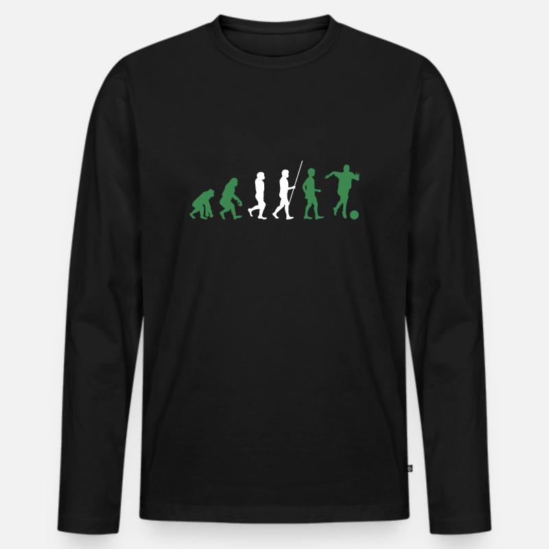 Fussball Nigeria Evolution Fußballmannschaft - Männer Premium Bio Langarmshirt - Schwarz