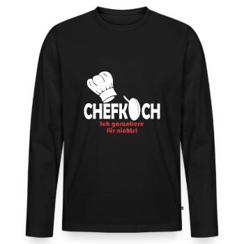 Chefkoch - Männer Premium Bio Langarmshirt - Schwarz - Vorne - Nico (187cm)