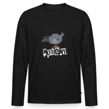 Lundi - T-shirt manches longues Premium bio Homme - noir - Devant - Nico (187cm)