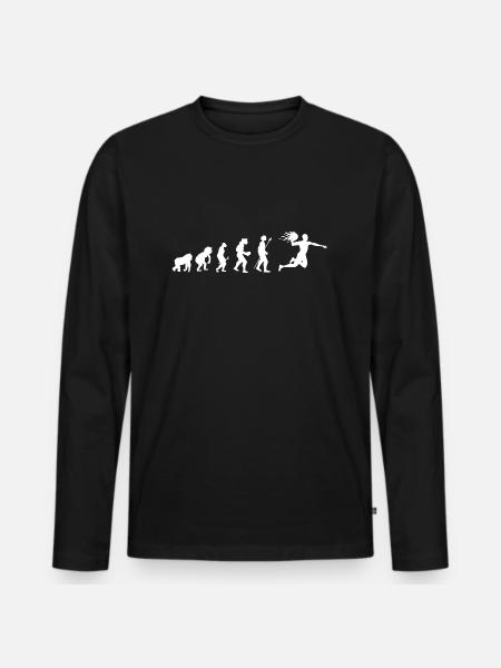 Handball évolution idée cadeau - T-shirt manches longues Premium bio Homme - noir