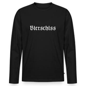 Bierschiss | Bier, Party, grillen, Sonne, Sommer - Männer Premium Bio Langarmshirt - Schwarz - Vorne - Nico (187cm)